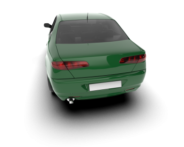 araba beyaz arkaplanda izole edildi