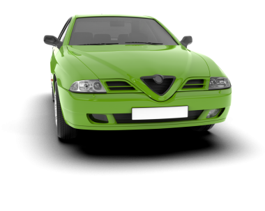 Beyaz arka plan üzerinde izole yeşil modern araba