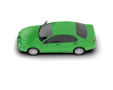 yeşil araba beyaz arkaplanda izole edildi