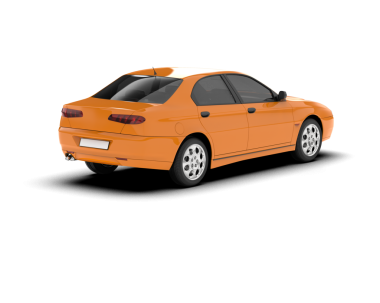 Arka planda turuncu Retro Sedan araba izole edildi. 3d görüntüleme - illüstrasyon