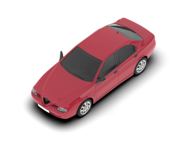 Gri arkaplanda kırmızı modern araba izole edildi