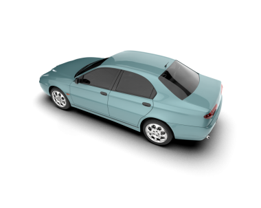 Araba beyazda izole edilmiş. 3d illüstrasyon.