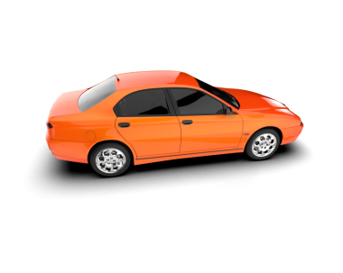 turuncu araba vektör simgesi beyaz arkaplanda izole edildi. Arabanın ön görüntüsü