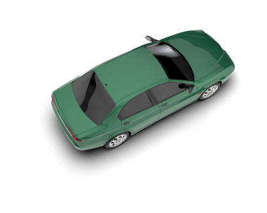 Beyaz arka planda bir araba. 3d oluşturma