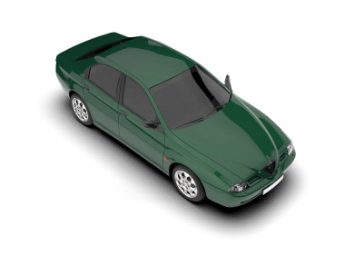 araba beyaz arkaplanda izole edildi