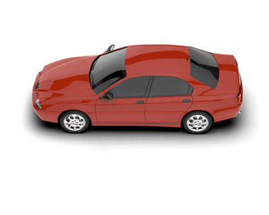 Beyaz arka plan üzerinde izole kırmızı modern otomobil