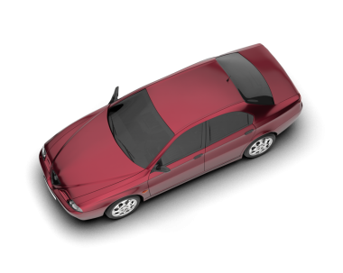 kırmızı lüks cip izole edildi