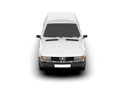 Kırpma yolu ile siyah arkaplanda izole edilmiş beyaz araba