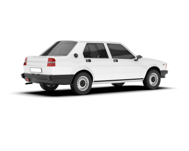 Arka planda izole edilmiş beyaz klasik araba