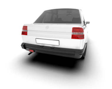 araba beyaz arkaplanda izole edildi.