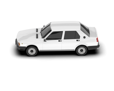 Arka planda beyaz Retro Sedan araba var. 3d görüntüleme - illüstrasyon