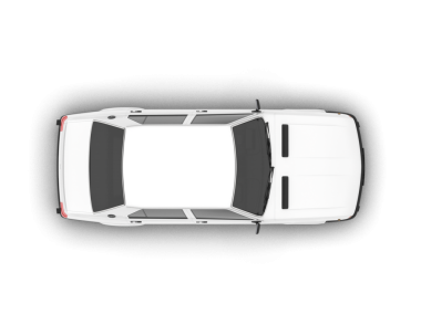 Beyaz arka plan üzerinde üstten görünüm izole araba