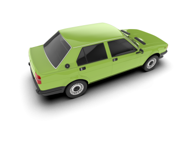 Yeşil araba beyaz arka planda izole edilmiş. Vektör illüstrasyonu