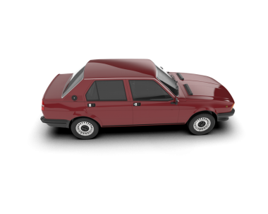 Modern araba. Beyaz arka planda izole edilmiş. 3 boyutlu resimleme.