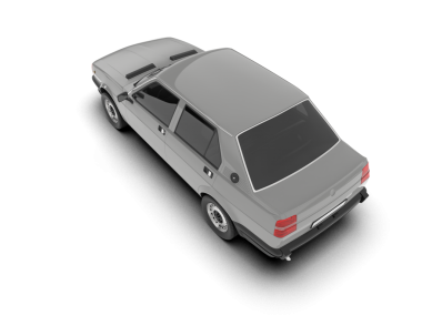 İzole edilmiş lüks bir araba. 3d illüstrasyon.