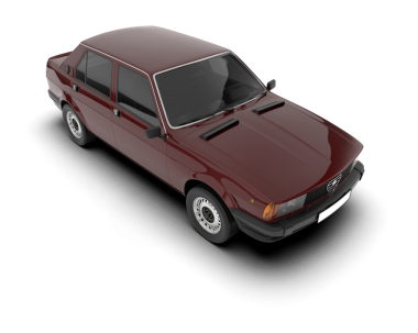 araba beyaz arkaplanda izole edildi