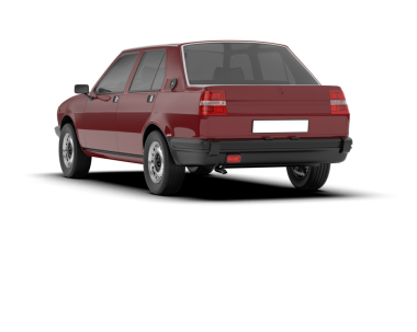 Modern kırmızı SUV arabası beyazda izole edilmiş. 3d oluşturma