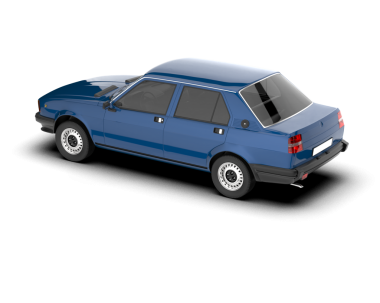 Mavi lüks arazi aracı. 3d vektör illüstrasyonu.