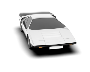 Gerçekçi bir araba. 3D görüntü izole edildi