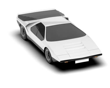 Modern spor araba, beyaz arka planda izole edilmiş. 3 boyutlu resimleme