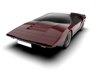 beyaz arka planda izole edilmiş modern spor araba - 3 boyutlu görüntüleme