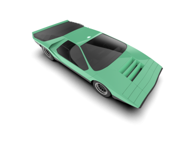 yeşil spor araba beyaz arkaplanda izole edildi