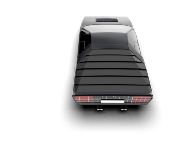 araba yan görünümü siyah arkaplanda izole edildi 3 boyutlu görüntüleme