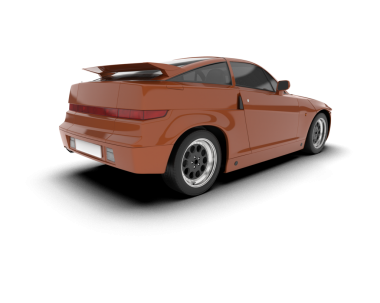 beyaz arka planda modern araba