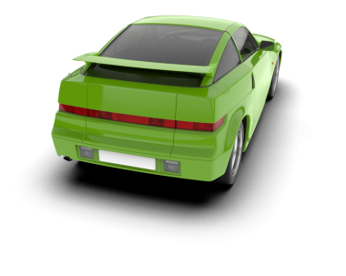 Yeşil, modern spor araba. vektör illüstrasyonu