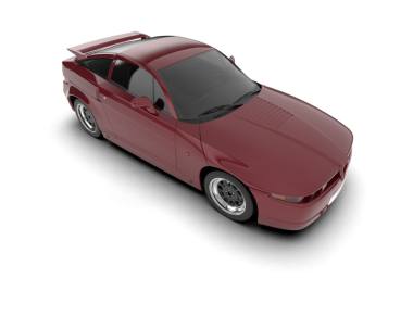 Beyaz arkaplandaki araba.