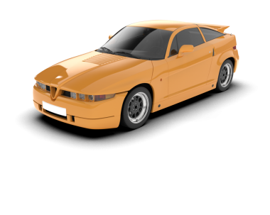 turuncu araba. İzole. Beyaz arka planda 3 boyutlu model. 3d oluşturma.