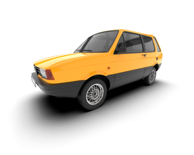 turuncu araba beyaz arka planda izole edilmiş