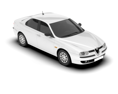 Beyaz arkaplandaki araba.