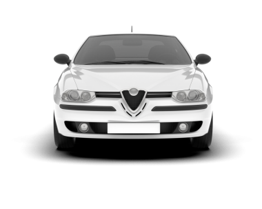 beyaz arka planda modern kompakt araba