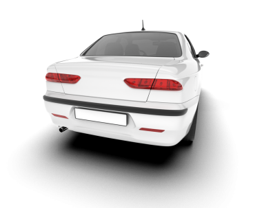 modern beyaz araba arka görünümü.