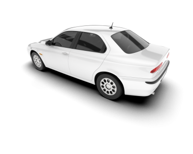 Beyaz arka planda izole edilmiş gerçekçi bir araba. 3 Boyutlu Hazırlama