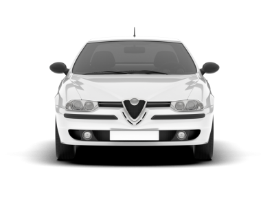 Modern araba manzarası. Beyaz arka planda izole edilmiş. Modern bir arabanın ön görüntüsü. 3d illüstrasyon