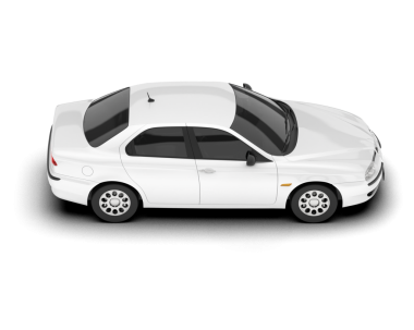 Beyaz arka planda izole edilmiş beyaz lüks araba.