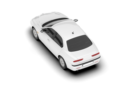 Beyaz arka planda izole edilmiş beyaz modern spor araba 3 boyutlu çizim - illüstrasyon