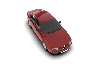 araba kırmızı 3d görüntüsü gri arkaplanda izole edildi