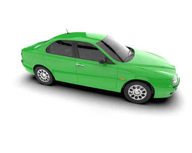 modern yeşil araba beyaz üzerine izole.