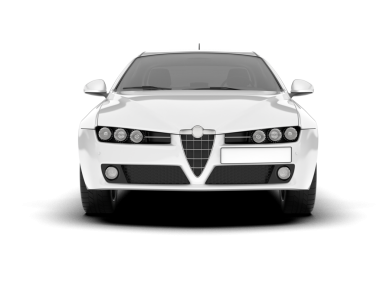 gerçekçi modern araba beyazda izole edilmiş.