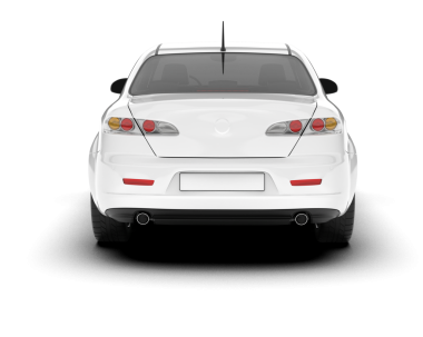 Beyaz arka planda izole edilmiş beyaz modern araba