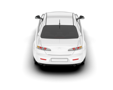 Araba geri görüşü. beyaz arkaplanda izole