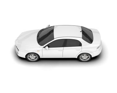 Beyaz arka planda beyaz modern araba, vektör illüstrasyonu