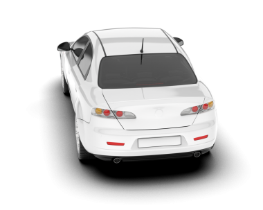 Beyaz araba. İzole. 3 d