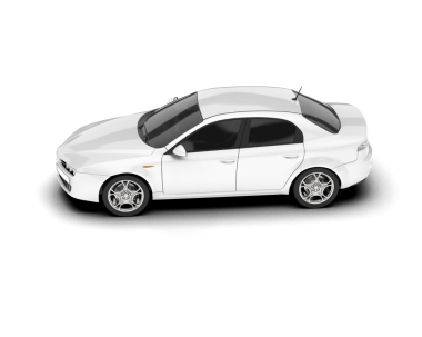 Gerçekçi araba beyaz üzerine izole