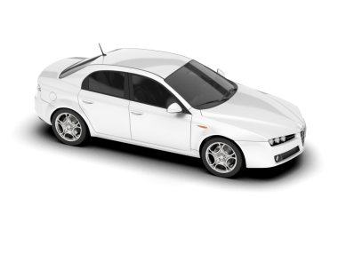 Beyaz arka planda izole edilmiş beyaz, modern spor araba. vektör