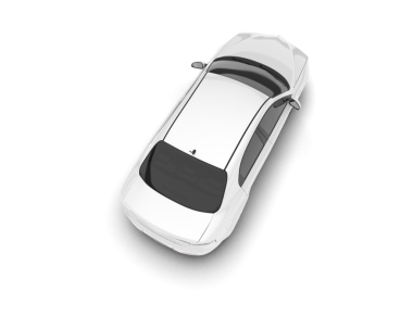 Beyaz arka planda izole edilmiş beyaz modern araba. 3 Boyutlu Hazırlama.