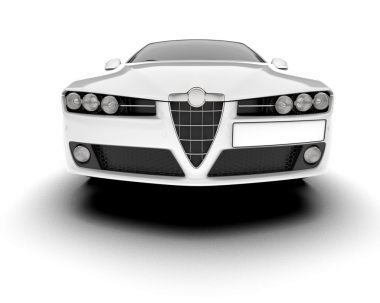 araba beyaz arkaplanda izole edildi.